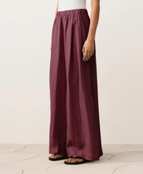 100% Linen Wide-Leg Trousers