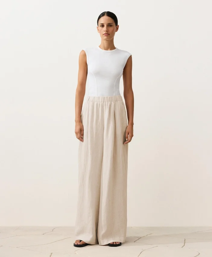 100% Linen Wide-Leg Trousers 100% Linen Wide-Leg Trousers