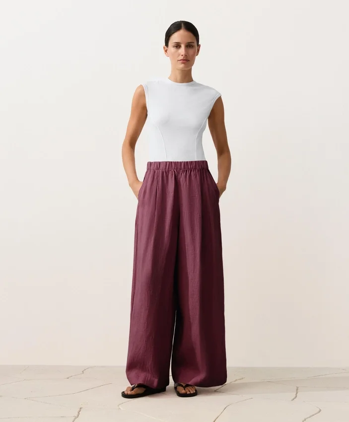 100% Linen Wide-Leg Trousers 100% Linen Wide-Leg Trousers
