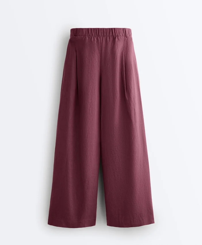 100% Linen Wide-Leg Trousers 100% Linen Wide-Leg Trousers