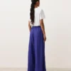 100% Linen Wide-Leg Trousers with Side Pleat 100% Linen Wide-Leg Trousers with Side Pleat