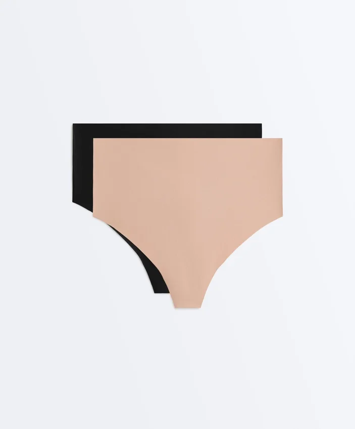 2 Invisible Polyamide Blend Medium-Support High-Rise Thongs 2 Invisible Polyamide Blend Medium-Support High-Rise Thongs