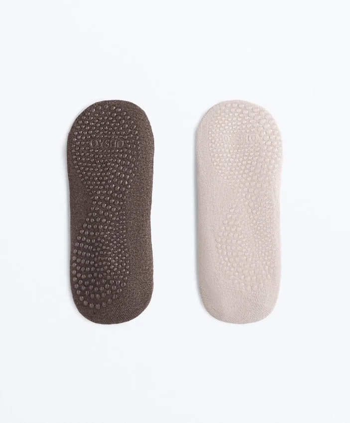 2-Pack Cotton Blend Yoga & Pilates Socks with Crossover Straps 2-Pack Cotton Blend Yoga & Pilates Socks with Crossover Straps