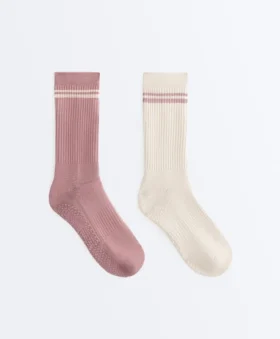 2 Pairs of Classic Cotton Blend Yoga and Pilates Socks