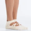 2 Pairs of Cotton Blend Yoga and Pilates Socks with Crossover Straps 2 Pairs of Cotton Blend Yoga and Pilates Socks with Crossover Straps