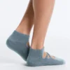 2 Pairs of Cotton Blend Yoga and Pilates Socks with Crossover Straps 2 Pairs of Cotton Blend Yoga and Pilates Socks with Crossover Straps