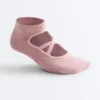 2 Pairs of Cotton Blend Yoga and Pilates Socks with Crossover Straps 2 Pairs of Cotton Blend Yoga and Pilates Socks with Crossover Straps