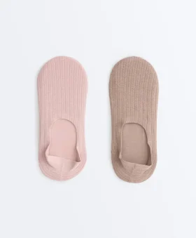 2 Pairs of High-Cut Cotton Invisible Socks
