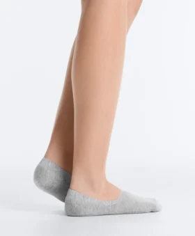 2 Pairs of High-Cut Ribbed Cotton Blend Invisible Socks