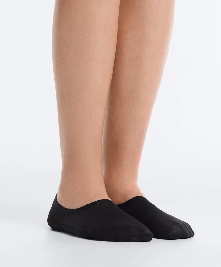 2 Pairs of High-Cut Ribbed Cotton Blend Invisible Socks 2 Pairs of High-Cut Ribbed Cotton Blend Invisible Socks