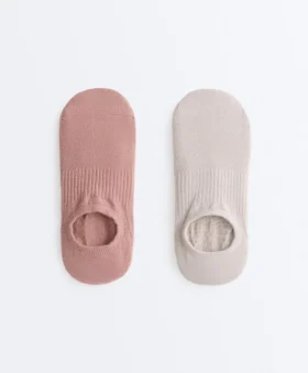 2 Pairs of Invisible Cotton Blend Yoga and Pilates Socks