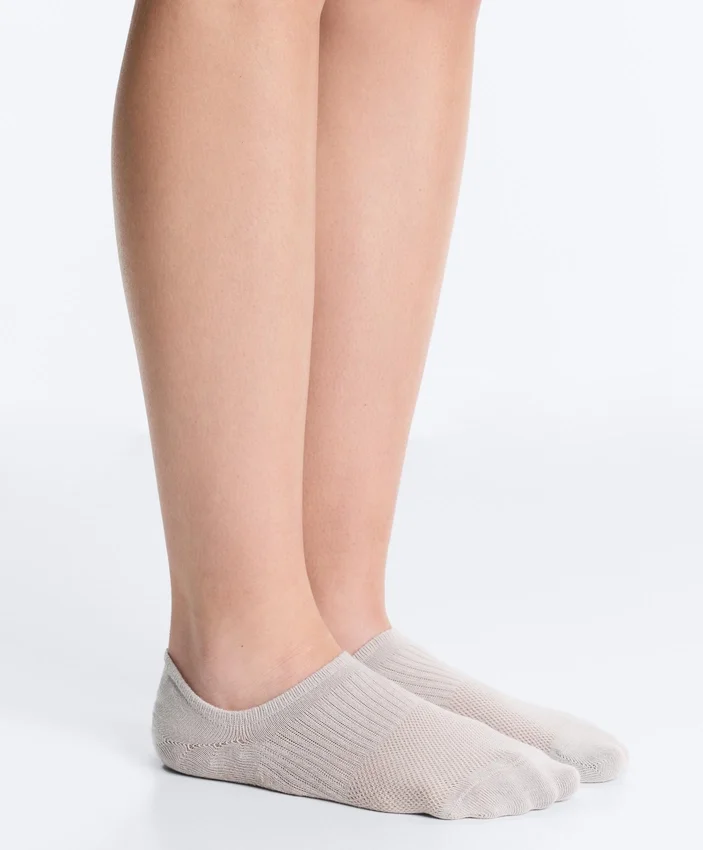 2 Pairs of Invisible Cotton Blend Yoga and Pilates Socks 2 Pairs of Invisible Cotton Blend Yoga and Pilates Socks
