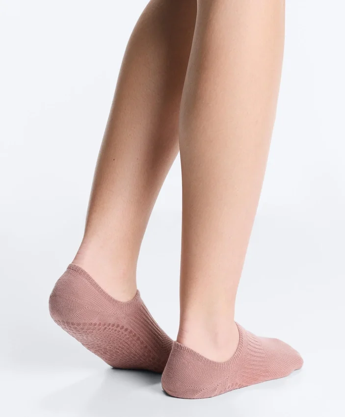 2 Pairs of Invisible Cotton Blend Yoga and Pilates Socks 2 Pairs of Invisible Cotton Blend Yoga and Pilates Socks