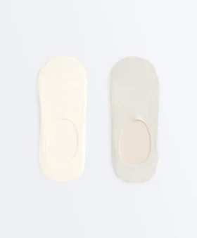 2 Pairs of Invisible Ribbed Microfibre High-Cut Socks 2 Pairs of Invisible Ribbed Microfibre High-Cut Socks