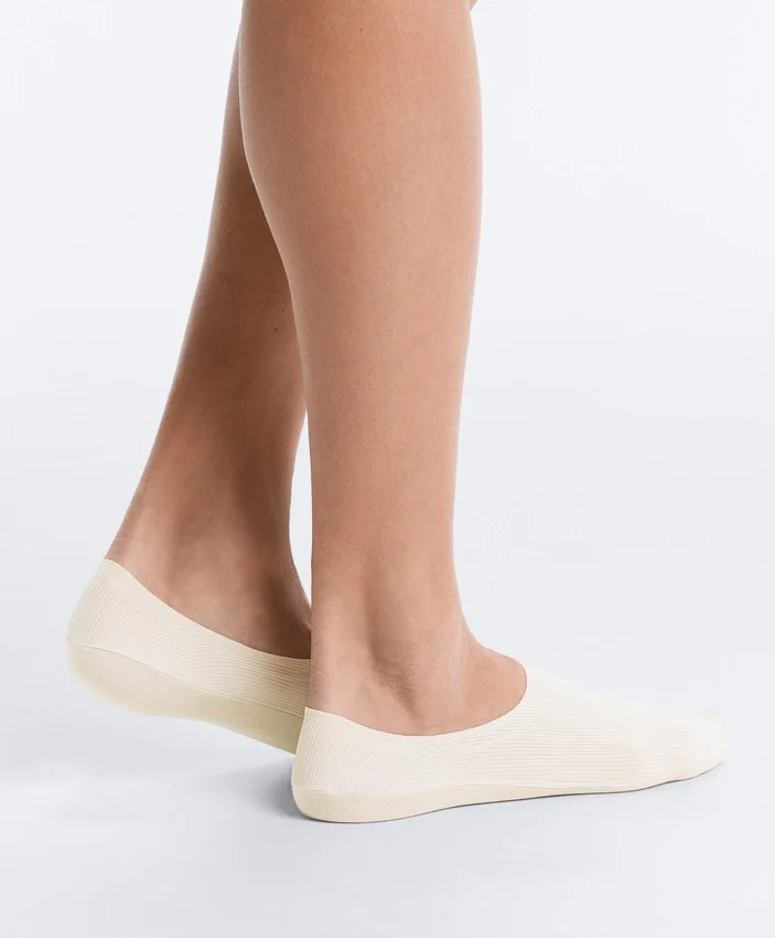 2 Pairs of Invisible Ribbed Microfibre High-Cut Socks 2 Pairs of Invisible Ribbed Microfibre High-Cut Socks