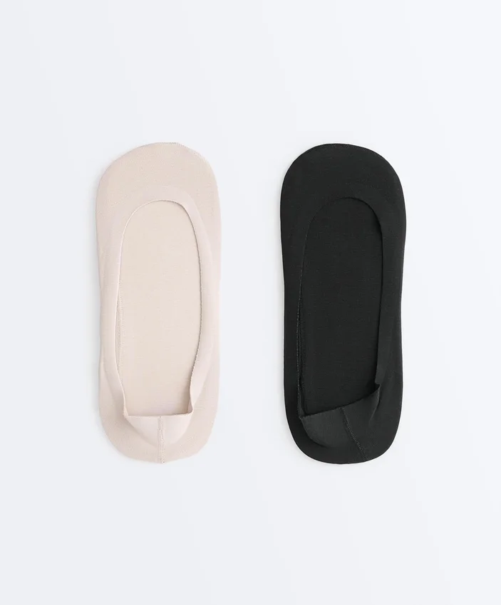 2 Pairs of Low-Cut Cotton Blend Invisible Socks 2 Pairs of Low-Cut Cotton Blend Invisible Socks