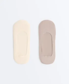 2 Pairs of Medium-Cut Cotton Blend Invisible Socks 2 Pairs of Medium-Cut Cotton Blend Invisible Socks