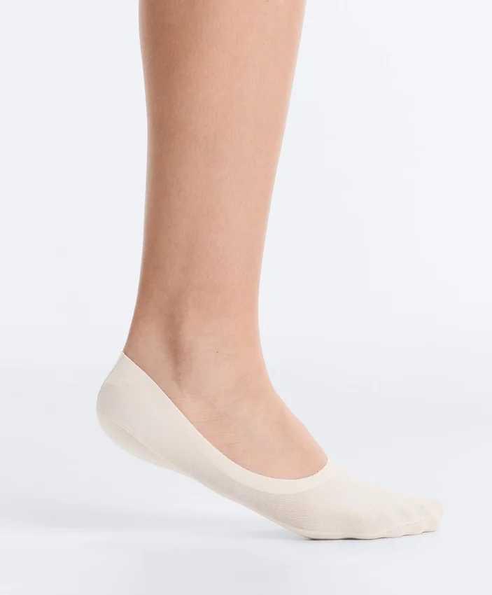 2 Pairs of Medium Cut Ribbed Cotton Blend Invisible Socks 2 Pairs of Medium Cut Ribbed Cotton Blend Invisible Socks
