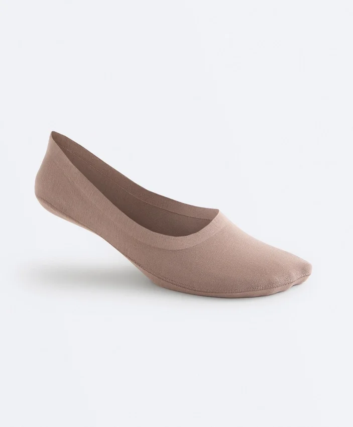 2 Pairs of Medium Cut Ribbed Cotton Blend Invisible Socks 2 Pairs of Medium Cut Ribbed Cotton Blend Invisible Socks