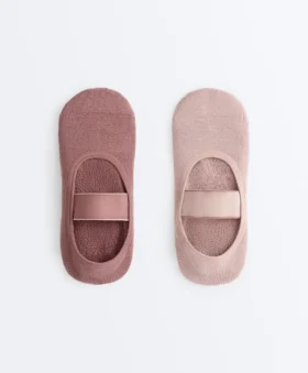 2 Pairs of Padded Cotton Blend Invisible Yoga and Pilates Socks with Wide Strap 2 Pairs of Padded Cotton Blend Invisible Yoga and Pilates Socks with Wide Strap