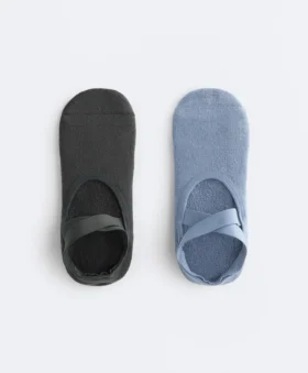 2 Pairs of Padded Cotton Blend Yoga and Pilates Socks with Crossover Straps 2 Pairs of Padded Cotton Blend Yoga and Pilates Socks with Crossover Straps