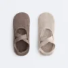 2 Pairs of Padded Cotton Blend Yoga and Pilates Socks with Crossover Straps 2 Pairs of Padded Cotton Blend Yoga and Pilates Socks with Crossover Straps