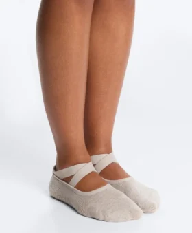 2 Pairs of Padded Cotton Blend Yoga and Pilates Socks with Crossover Straps 2 Pairs of Padded Cotton Blend Yoga and Pilates Socks with Crossover Straps