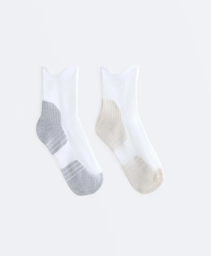 2 Pairs of Polyamide Blend Quarter Running Socks 2 Pairs of Polyamide Blend Quarter Running Socks