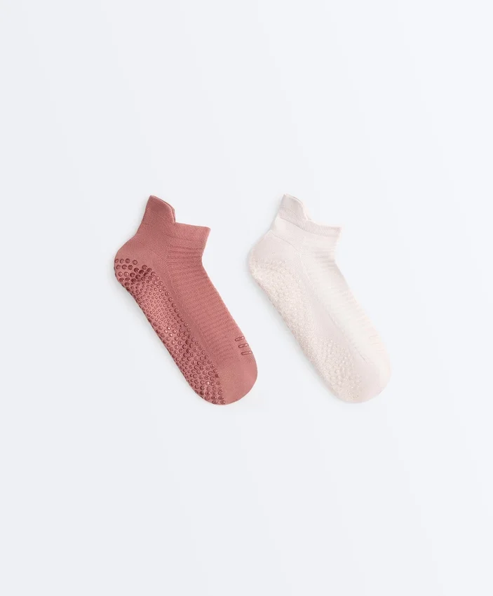 2 Pairs of Polyamide Blend Yoga and Pilates Sneaker Socks 2 Pairs of Polyamide Blend Yoga and Pilates Sneaker Socks