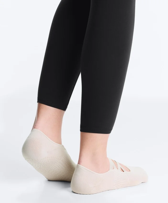 2 Pairs of Polyamide Blend Yoga and Pilates Socks with Double Straps 2 Pairs of Polyamide Blend Yoga and Pilates Socks with Double Straps
