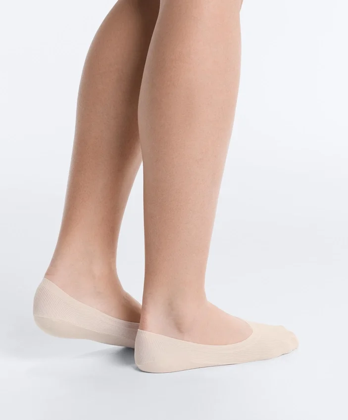 2 Pairs of Ribbed Microfibre Medium Cut Invisible Socks 2 Pairs of Ribbed Microfibre Medium Cut Invisible Socks