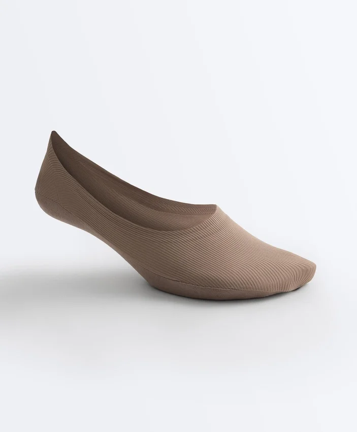 2 Pairs of Ribbed Microfibre Medium Cut Invisible Socks 2 Pairs of Ribbed Microfibre Medium Cut Invisible Socks