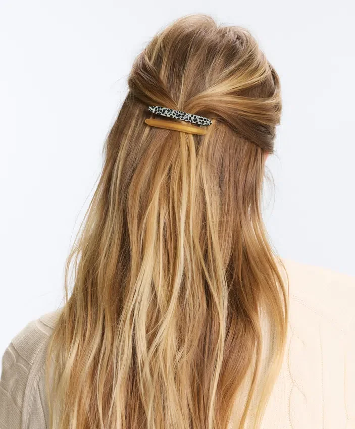 2 Printed Hair Barrettes 2 Printed Hair Barrettes