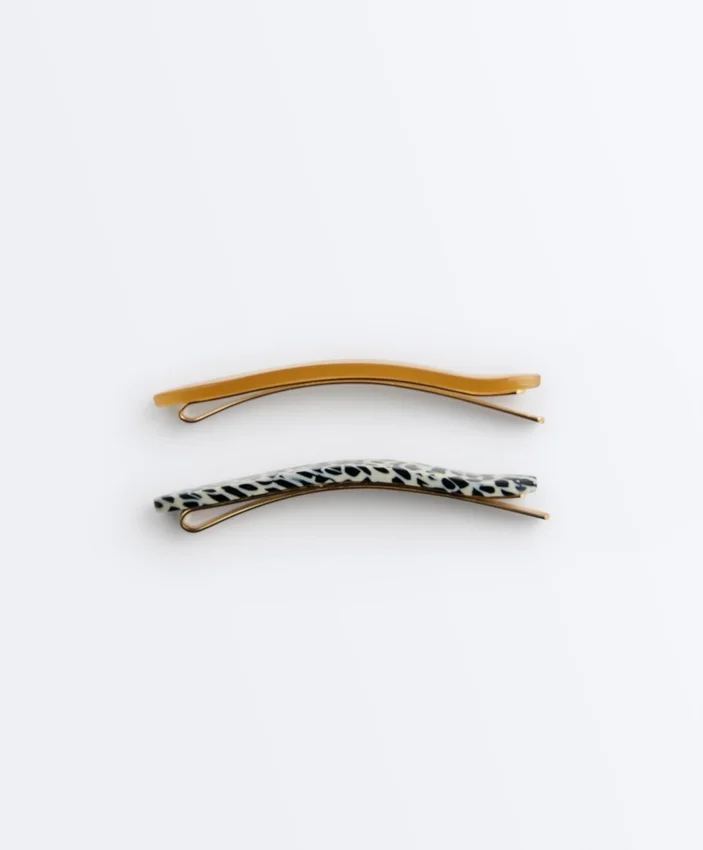 2 Printed Hair Barrettes 2 Printed Hair Barrettes