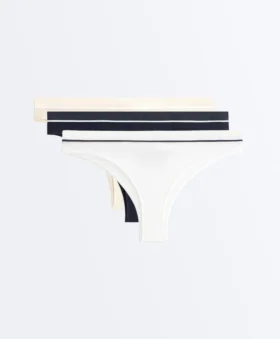 3 Cotton Blend Rib Brazilian Briefs