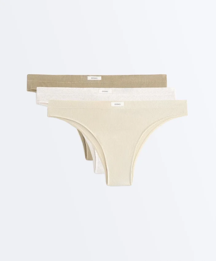 3 Cotton Blend Rib Logo Brazilian Briefs 3 Cotton Blend Rib Logo Brazilian Briefs