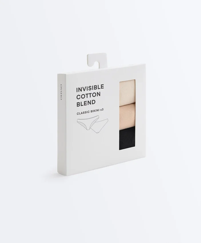3 Invisible Cotton Blend Classic Briefs 3 Invisible Cotton Blend Classic Briefs