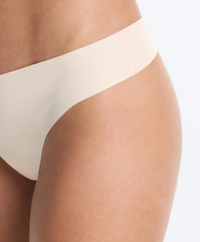 3 Invisible Cotton Blend Thongs 3 Invisible Cotton Blend Thongs