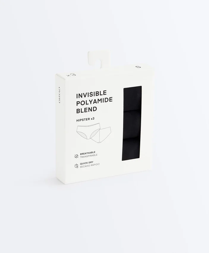 3 Invisible Polyamide Blend Classic Briefs 3 Invisible Polyamide Blend Classic Briefs