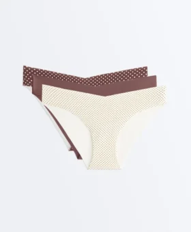 3 Invisible Polyamide Blend V-Cut Laser-Cut Classic Bikini Briefs