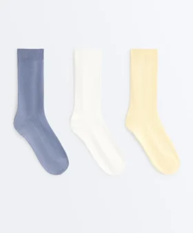 3 Pairs of Cotton Blend Classic Pique Socks