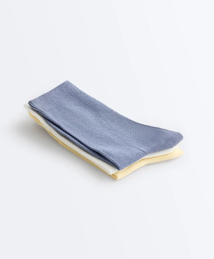 3 Pairs of Cotton Blend Classic Pique Socks 3 Pairs of Cotton Blend Classic Pique Socks