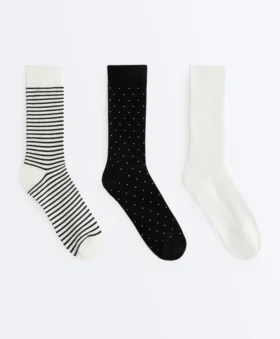 3 Pairs of Cotton Blend Classic Socks