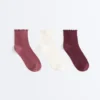 3 Pairs of Cotton Blend Quarter Socks with Curled Edge 3 Pairs of Cotton Blend Quarter Socks with Curled Edge