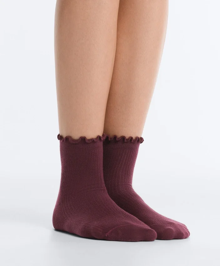 3 Pairs of Cotton Blend Quarter Socks with Curled Edge 3 Pairs of Cotton Blend Quarter Socks with Curled Edge