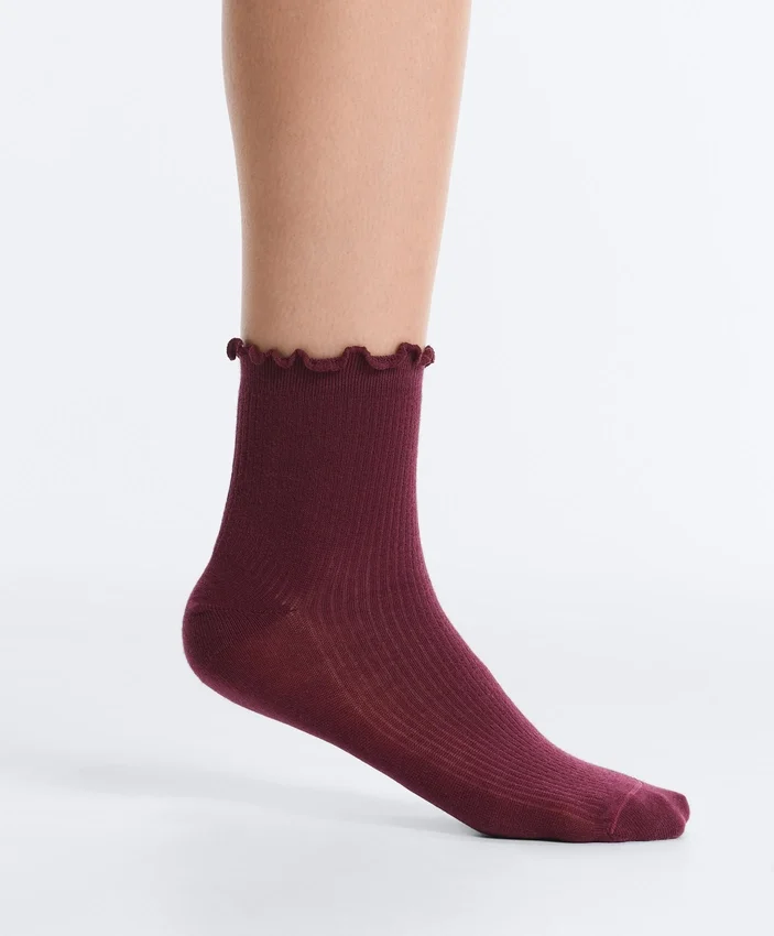 3 Pairs of Cotton Blend Quarter Socks with Curled Edge 3 Pairs of Cotton Blend Quarter Socks with Curled Edge