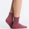 3 Pairs of Cotton Blend Quarter Socks with Curled Edge 3 Pairs of Cotton Blend Quarter Socks with Curled Edge