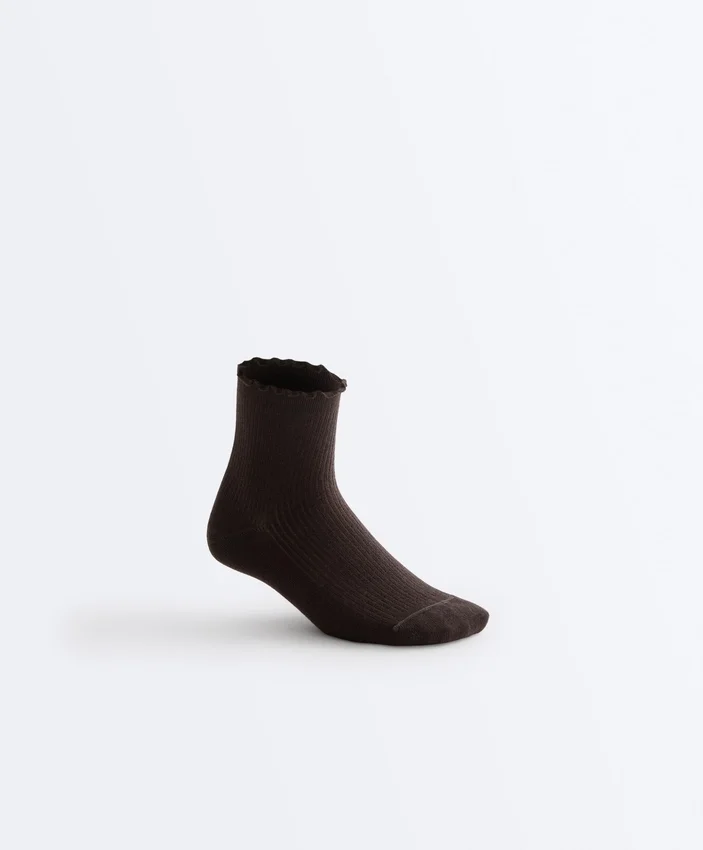 3 Pairs of Cotton Blend Quarter Socks with Curled Edge 3 Pairs of Cotton Blend Quarter Socks with Curled Edge