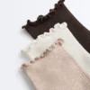 3 Pairs of Cotton Blend Quarter Socks with Curled Edge 3 Pairs of Cotton Blend Quarter Socks with Curled Edge