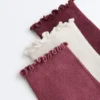 3 Pairs of Cotton Blend Quarter Socks with Curled Edge 3 Pairs of Cotton Blend Quarter Socks with Curled Edge